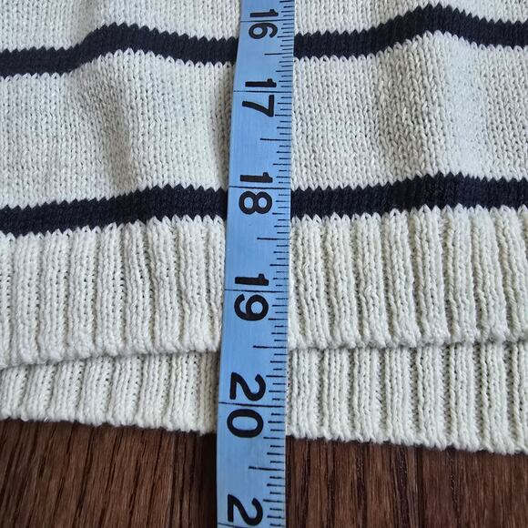 H&M Breton Stripe Short Sleeve Cropped Boxy Sweater - XL - Picture 7 of 9